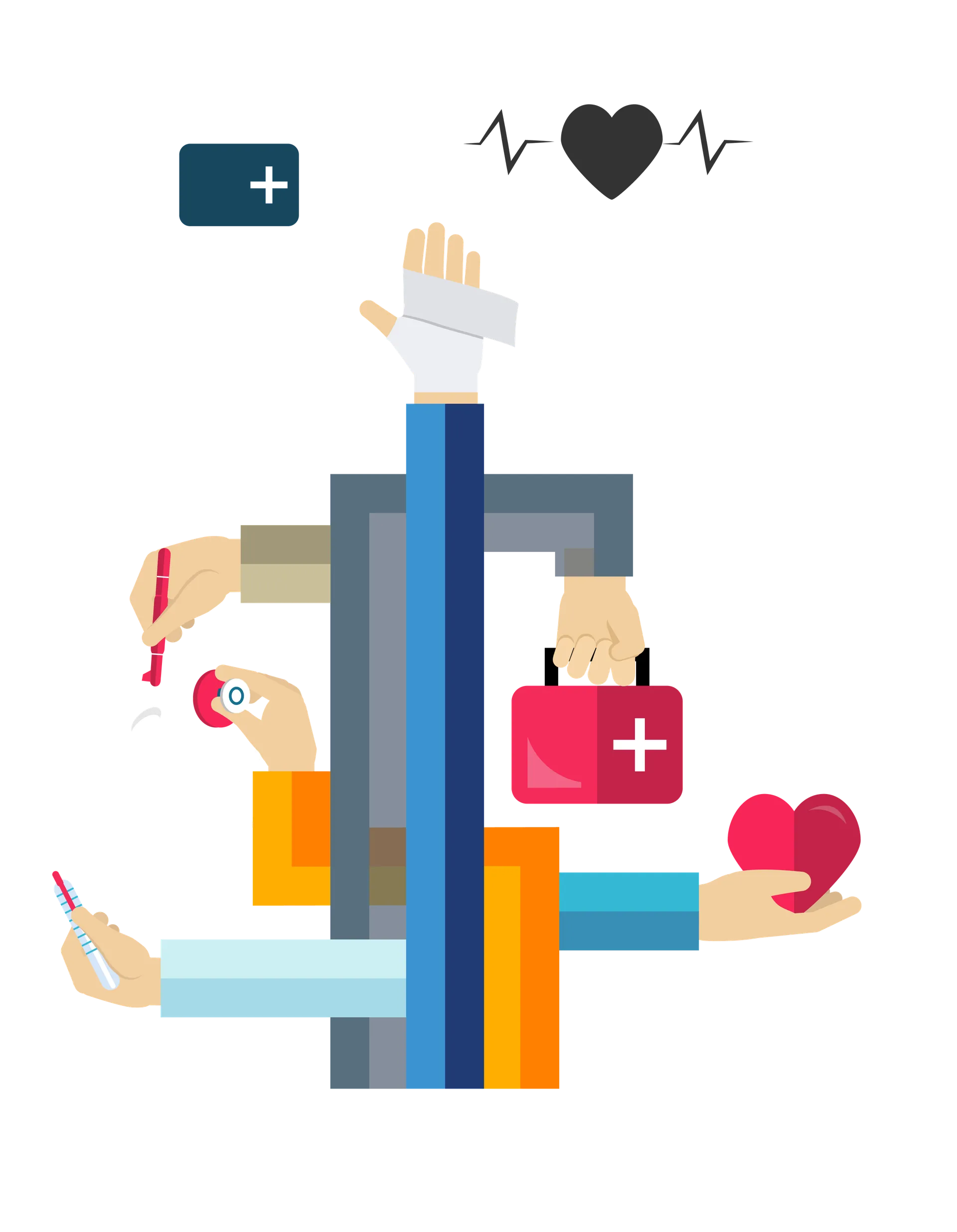 Ilustración de atención médica humanizada
