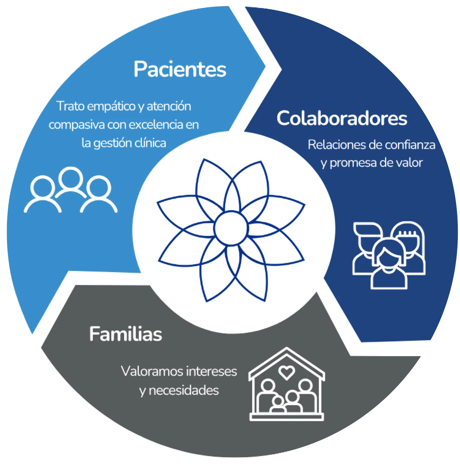 Pacientes, colaboradores y familias